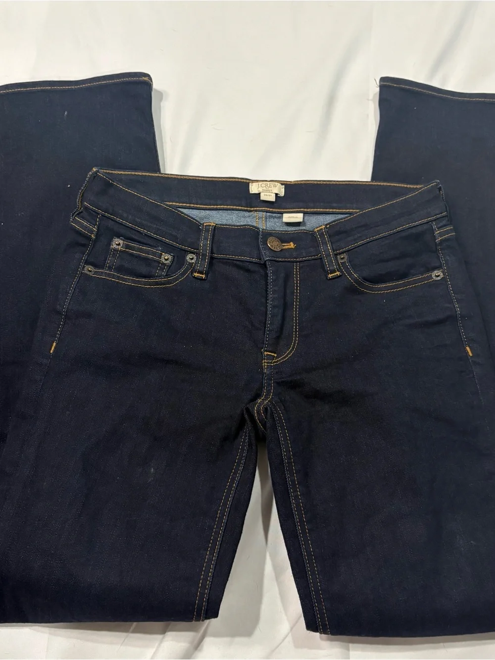 J.Crew Dark Wash Mid Rise Stretch Straight Jeans Sz 25